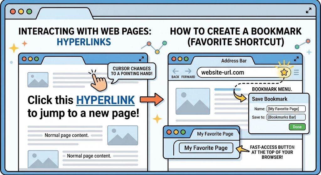 Star button in browser address bar to save bookmark shortcut