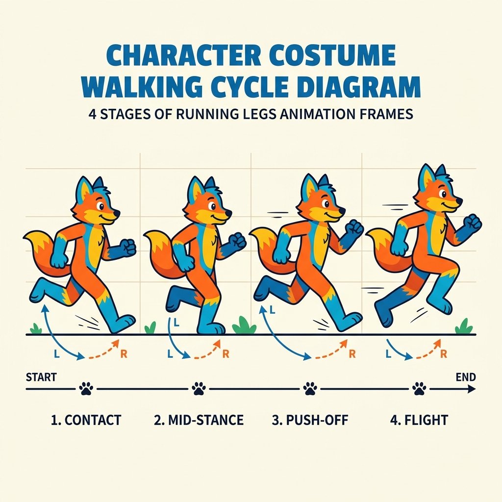 Costume Swapping Walking Cycle